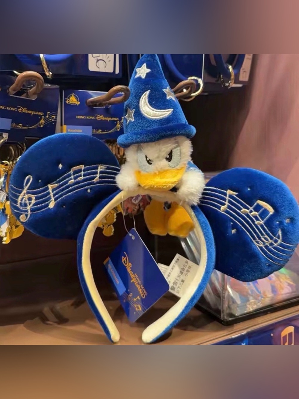 New Genuine Disney Parks Hong Kong Minnie Ears Magic Donald Duck Plush Headband - Picture 9 of 11